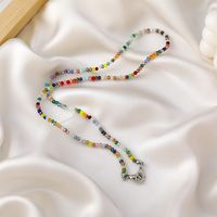 Korean Simple Colorful Crystal Necklace main image 6