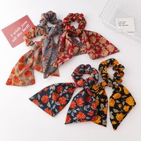Sweet Floral Simple Bow Knot Hair Scrunchies main image 1