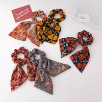 Sweet Floral Simple Bow Knot Hair Scrunchies main image 3