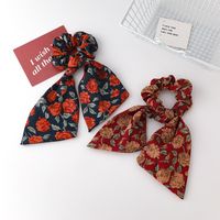 Sweet Floral Simple Bow Knot Hair Scrunchies main image 4