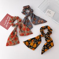 Sweet Floral Simple Bow Knot Hair Scrunchies main image 5