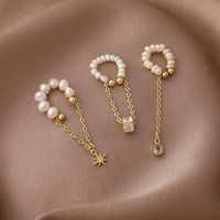 Korean Pearl Tassel Ear Bone Clip main image 2