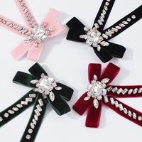 Fashion Velvet Wild Bow Diamond Hairpin main image 5