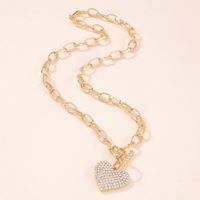 Fashion Exaggerated Punk Style Heart-shaped Diamond Necklace main image 4