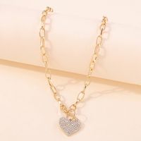 Fashion Exaggerated Punk Style Heart-shaped Diamond Necklace main image 5