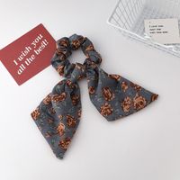 Sweet Floral Simple Bow Knot Hair Scrunchies sku image 4