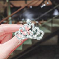 Korean Comb Diamond Crown Rhinestone Hairpin sku image 2