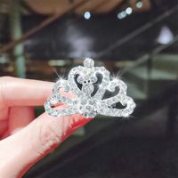 Korean Comb Diamond Crown Rhinestone Hairpin sku image 6
