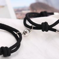 New Simple Black White Alloy Bracelet Set main image 5