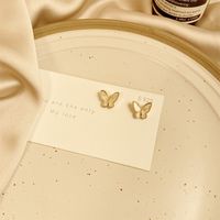 Retro Golden Butterfly Earrings main image 4
