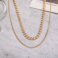 Retro Thick Chain Double-layer Necklace main image 3