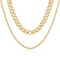 Retro Thick Chain Double-layer Necklace main image 6