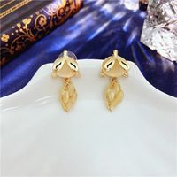 Korea Golden Geometric Fox Earrings main image 4