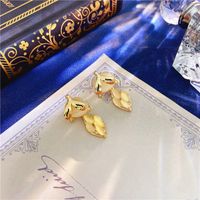 Korea Golden Geometric Fox Earrings main image 5