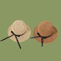 أزياء الصيف الجديدة أقواس الظل المصنوعة يدويًا قبعة القش أنثى واقية من الشمس وقبعة الشاطئ وقبعة الوالدين والطفل main image 1