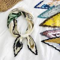 Korean Thin Silk Small Square Scarf main image 4