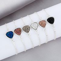 Korean Simple Heart-shape Crystal Cluster Bracelet main image 1