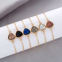 Korean Simple Heart-shape Crystal Cluster Bracelet main image 5