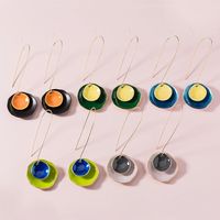 Fashion Color Paint Round Earrings main image 6