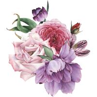 Nouvelle Mode Rose Violet Grande Fleur De Pivoine Sticker Mural main image 6