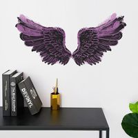 New Fashion Purple Black Wings Wall Stickers main image 4