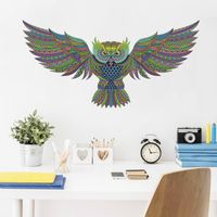 New Cartoon Winged Colored Owl Wall Sticker main image 1