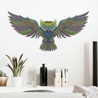 New Cartoon Winged Colored Owl Wall Sticker main image 3
