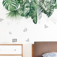 New Fashion Tropical Green Plant Leaf Wall Sticker main image 1