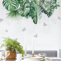 New Fashion Tropical Green Plant Leaf Wall Sticker main image 5