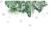 New Fashion Tropical Green Plant Leaf Wall Sticker main image 6