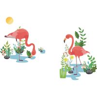 Nouveaux Stickers Muraux Simples De Flamant Rose main image 6