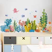 New Watercolor Submarine Coral Fish Wall Stickers main image 3