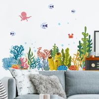 New Watercolor Submarine Coral Fish Wall Stickers main image 5