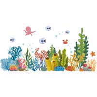 New Watercolor Submarine Coral Fish Wall Stickers main image 6