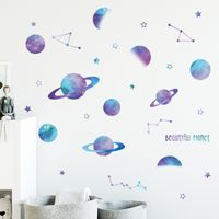 New Fashion Blue Universe Planet Wall Stickers main image 5