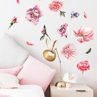 New Fashion Painting Peony Flower Wall Sticker main image 1