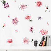 New Fashion Painting Peony Flower Wall Sticker main image 3