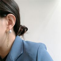 Korean Simple Letter Shape Pearls Earrings main image 6