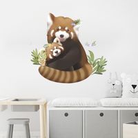New Cartoon Little Raccoon Mother And Child Wall Sticker main image 1