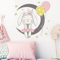 New Cartoon Moon Rabbit Balloon Wall Stickers main image 5