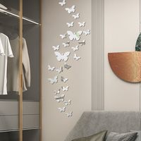 New Colorful Butterfly Flying Acrylic Mirror Wall Stickers main image 3
