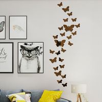 Nouveaux Autocollants Muraux De Miroir Acrylique Volant Papillon Coloré main image 4