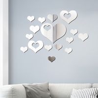 Juego De Pegatinas De Pared De Espejo Acrílico En Forma De Corazón main image 6