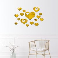 Juego De Pegatinas De Pared De Espejo Acrílico En Forma De Corazón main image 5