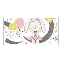 New Cartoon Moon Rabbit Balloon Wall Stickers sku image 1