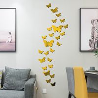 Nouveaux Autocollants Muraux De Miroir Acrylique Volant Papillon Coloré sku image 1