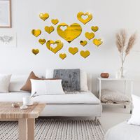 Heart-shaped Acrylic Mirror Wall Stickers Set sku image 2