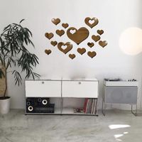 Heart-shaped Acrylic Mirror Wall Stickers Set sku image 6