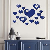 Heart-shaped Acrylic Mirror Wall Stickers Set sku image 5