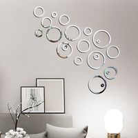 3d Acrylic Mirror Circle Wall Sticker sku image 2